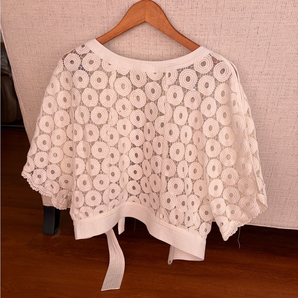 Women's White Crochet Lace Blouse